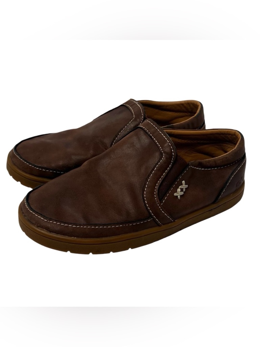 BORN Boys Brown Loafers Dress Shoes Sz 10 Western Cowboy Classic Casual Neutral